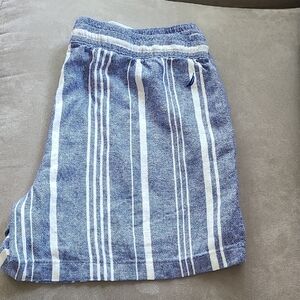 Nautica Linen Striped Casual Shorts Size‎ Large